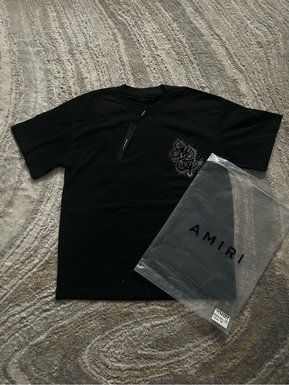 AMIRI Black Crystal Logo Tee